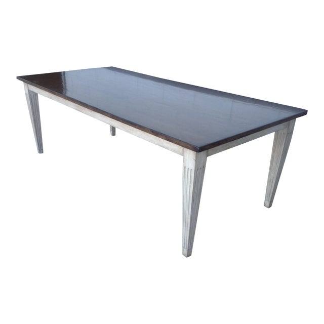 Custom Country French Dining Table With Custom Finish For Sale