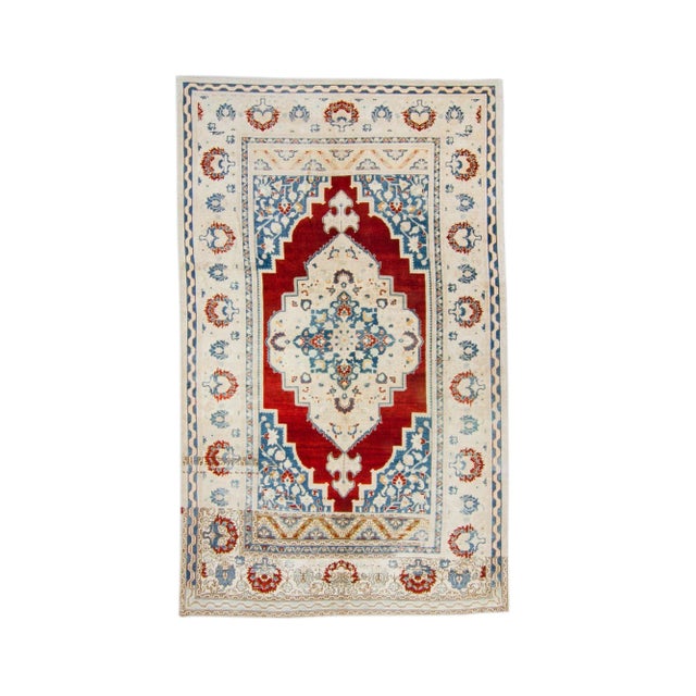 1930s Vintage Oushak Medallion Hand-Knotted Rug - 6’11” X 11’4” For Sale - Image 11 of 11
