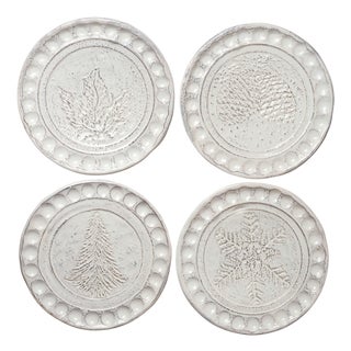 Christmas Tree Canape Plates, Assorted Set of 4 For Sale