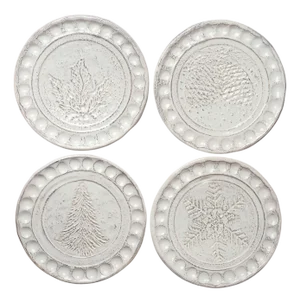 Christmas Tree Canape Plates, Assorted Set of 4