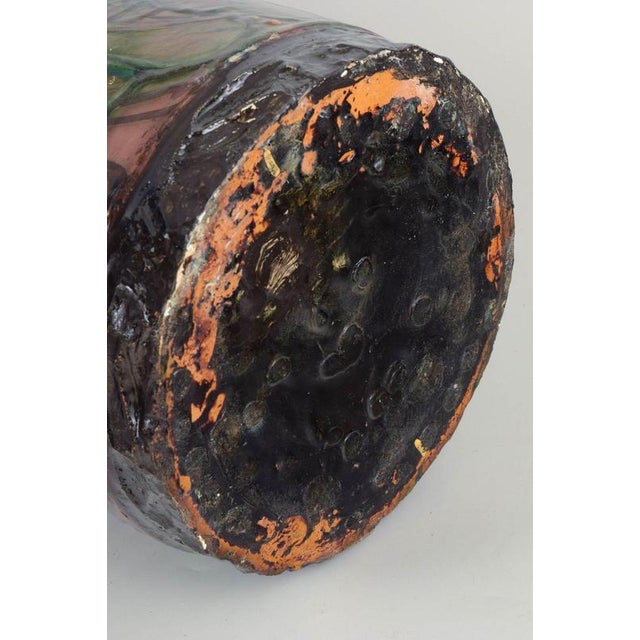 1930s Floor Vase in Stoneware with Stylised Floral Motifs from Kähler, 1930s For Sale - Image 5 of 6
