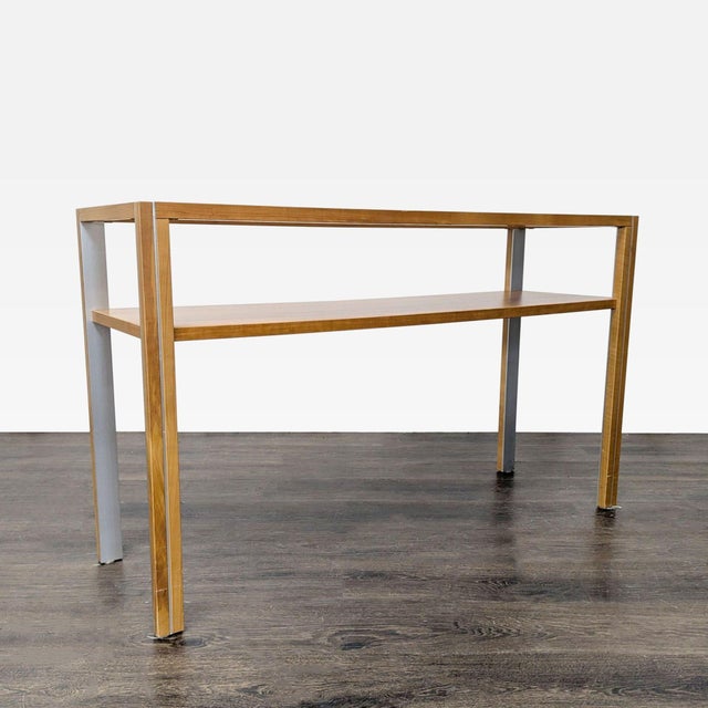 Mid-Century Modern Attributed to Gangso Mobler Glass and Wood Console Table For Sale - Image 3 of 14