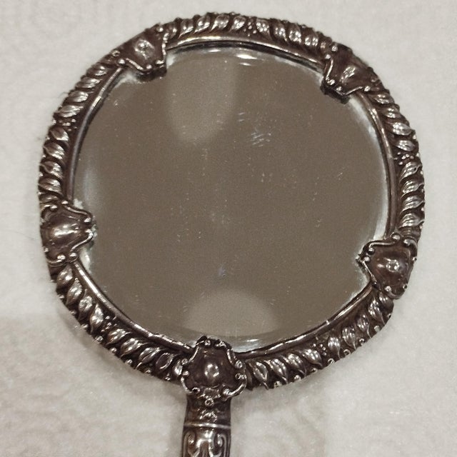 Vintage Silver Hand Mirror, 1930s For Sale - Image 12 of 16