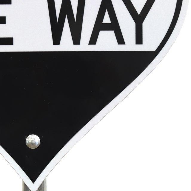 One Way Heart XI - Contemporary Heart Street Sign Art in Vinyl and Steel For Sale - Image 4 of 9