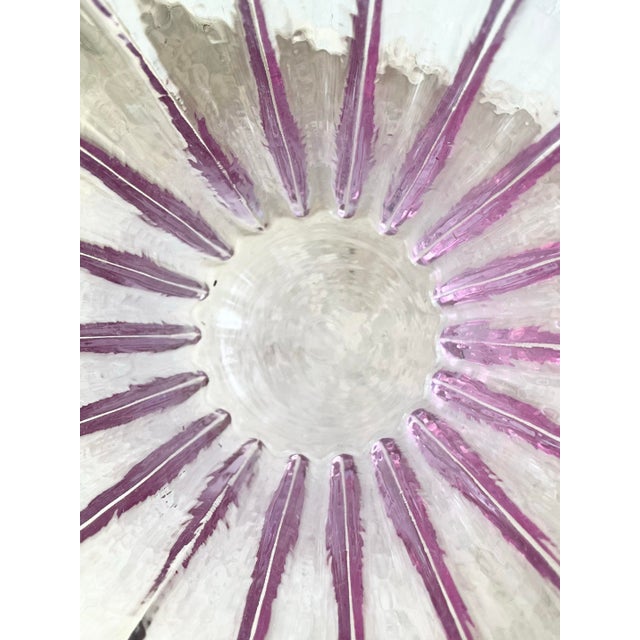 1970s Vintage Large Heavy Ribbed Italian Iridescent Purple Violet Vase For Sale In Dallas - Image 6 of 8
