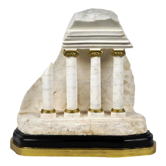 Italian Grand Tour Style Carved Marble Stone Ruins Sculpture For Sale