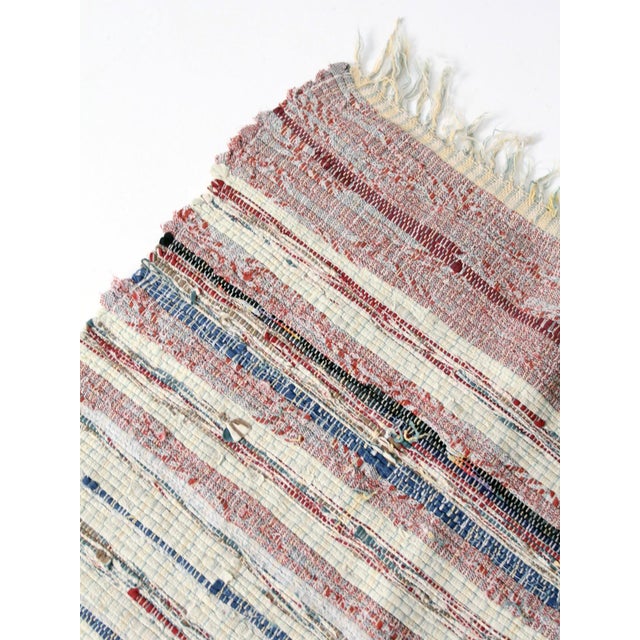 Mid 20th Century Vintage American Handmade Rag Rug For Sale - Image 5 of 12