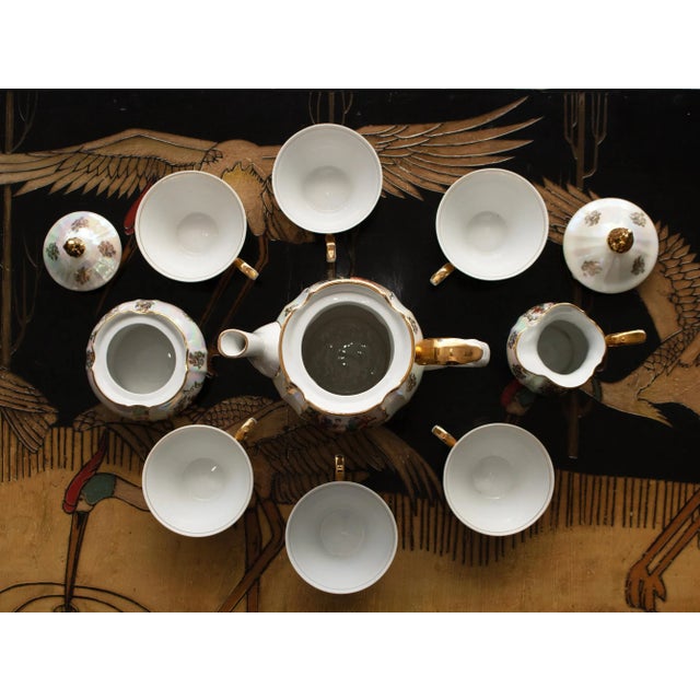 Ceramic Circa 1970s Kahla 22k Gold German Porcelain Tea Set for Six- 21 Pieces For Sale - Image 7 of 12