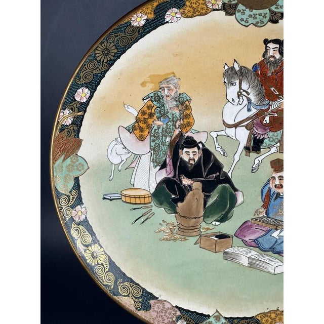 Large Japanese Late Edo-Early Meiji Kutani Interior Porcelain Dish, 1860s For Sale - Image 10 of 13