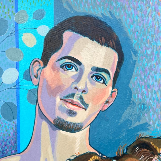 Portrait of a Man and "Mr. Chips" by Noted Illustrator Richard Ellescas For Sale In Boston - Image 6 of 7