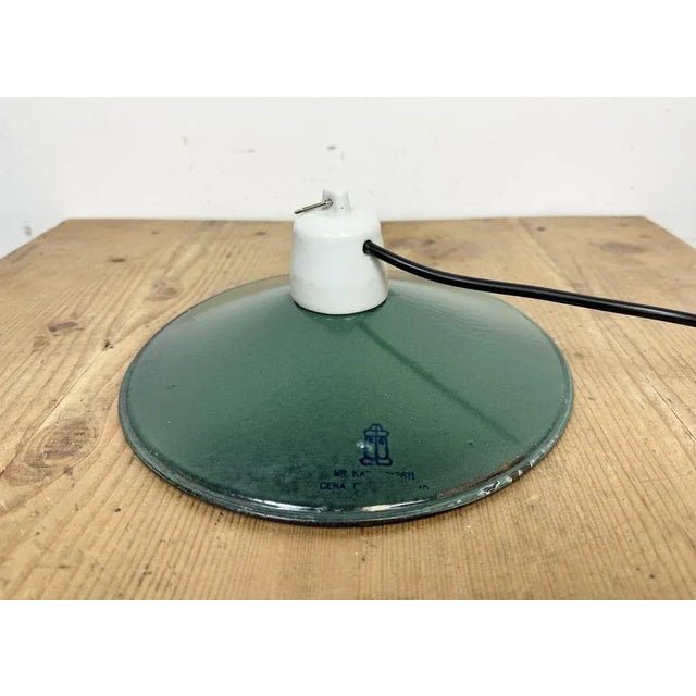 Metal Industrial Green Enamel Pendant Light, 1970s For Sale - Image 7 of 12