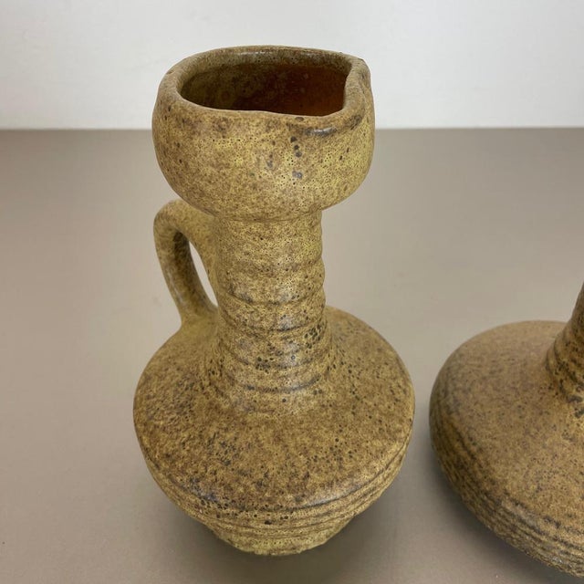 Ceramic Studio Pottery Vases attributed to Vest Keramiek, Netherlands, 1970s, Set of 2 For Sale - Image 9 of 18