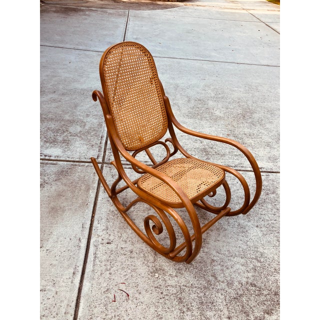 1960s Vintage Authentic Signed #10 Thonet Original Bentwood Rocking Chair For Sale - Image 11 of 12