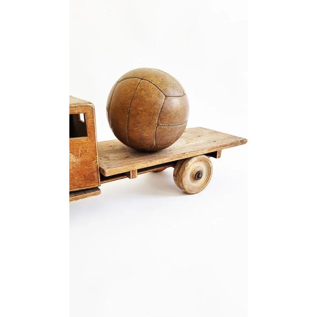 1940s Antique Leather Medicine Ball, 1940s For Sale - Image 5 of 6