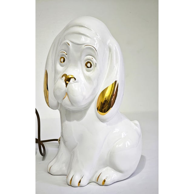 Vintage Table Lamp and Decorative Objects in White Ceramic, Italy, 1970s, Set of 3 For Sale - Image 4 of 12