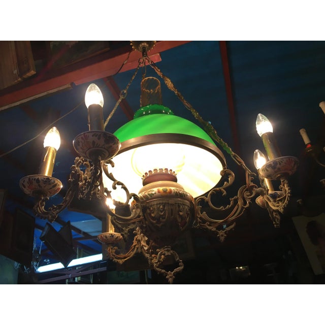 Vintage Glass and Metal Chandelier, 1950s For Sale - Image 10 of 18