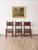 A handsome set of six vintage rustic Spanish dining chairs crafted from solid hardwood and fitted with rich saddle leather...