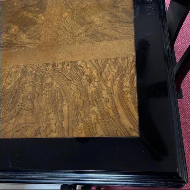 Century Furniture Century Chin Hua Dining Set R Sobota – 8 Chairs + 2 Leaves – Burl Wood – Excellent For Sale - Image 4 of 17