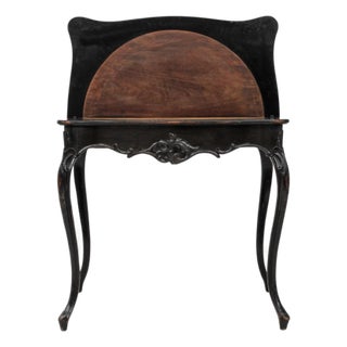 1880s French Wood Black Patinated Side Table For Sale