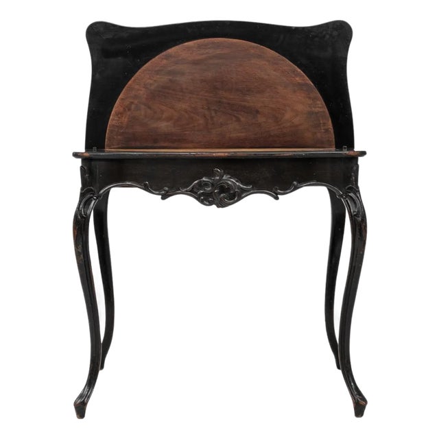 1880s French Wood Black Patinated Side Table For Sale