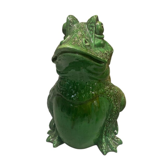 2020s Large Mid-Century Modern Style Italian Ceramic Frog Garden Sculpture For Sale - Image 5 of 8
