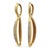 Italian-made 14K yellow gold long oval drop earrings feature 0.26 carats of round diamonds and a smooth high-polish oval...