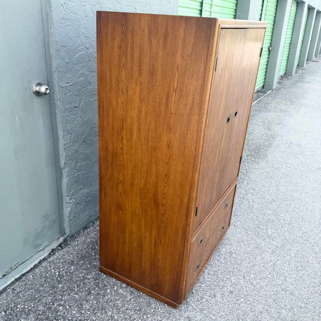 Brown Drexel “Passages” Campaign Style Armoire For Sale - Image 8 of 10