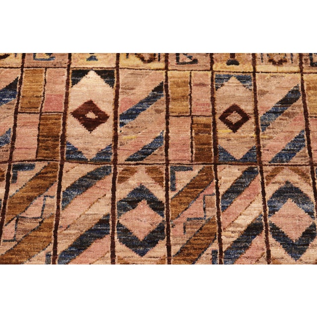 Shabby Chic Gabbeh Brown/Beige Wool Rug - 6'0'' X 8'8'' For Sale - Image 4 of 10