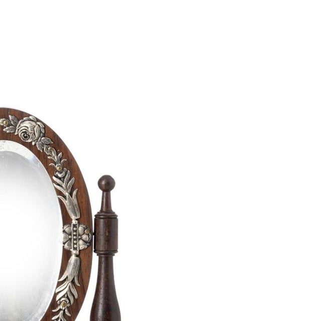 Miniature Dressing Table in Fine Wood and Silver, 19th Century For Sale - Image 4 of 6