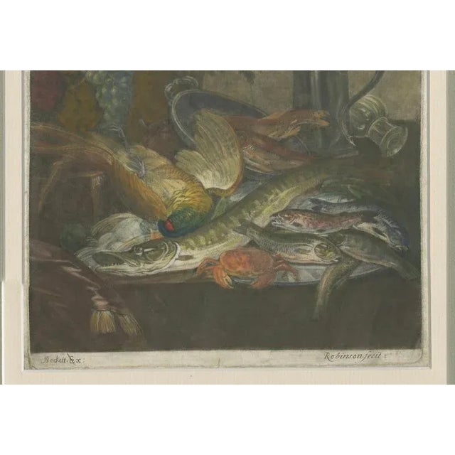 Robinson, Still Life with Fish, Crabs, Fruit and Pewter Jug, 1800, Print For Sale - Image 3 of 10