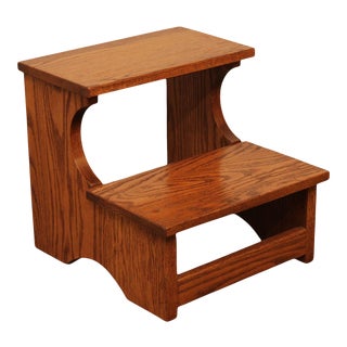 Hunt Country Furniture Solid Oak Bed Steps For Sale