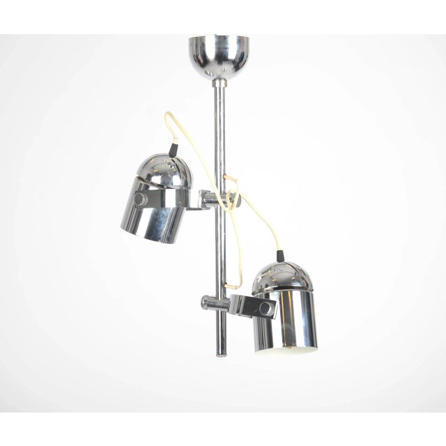 Mid-Century Combi Lux Pendant in Chrome by Indra Stanislav for Lidokov, 1970s, in Very Good conditions. Designed 1970 to...