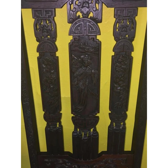 Wood 1910s Carved Pair of Chinese Chippendale Figural Chairs For Sale - Image 7 of 12