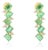 Vertical Bar Earrings With Emerald and Diamonds in 14k Gold- A Pair For Sale