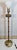 Vintage MCM Torchiere Style Wooden & Brass Floor Lamp Milk Glass Shade For Sale - Image 9 of 10
