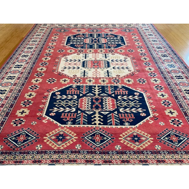 Ivory Vintage Caucasian Shirvan Tribal Wool Rug For Sale - Image 8 of 10