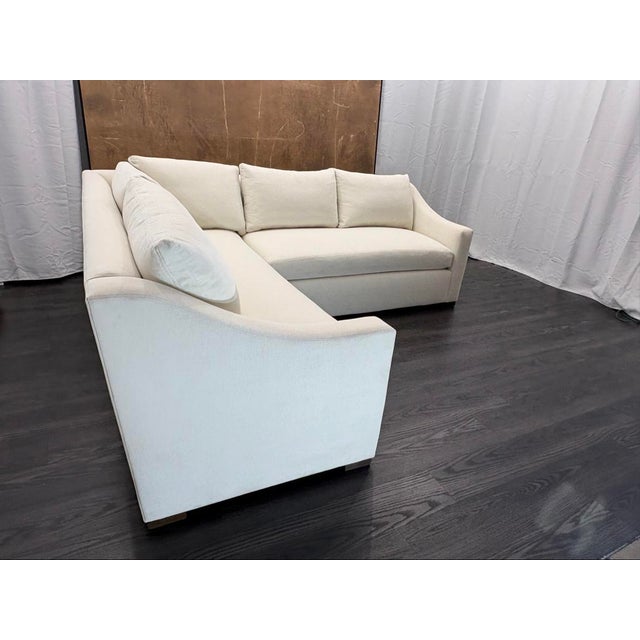 Textile Rh Belgian Classic Slope Arm Left-Arm Bench-Cushion L-Sectional For Sale - Image 7 of 18