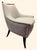 1990s Custom Curved Barrel Upholstered Accent Chair in Neutral Check Fabric For Sale - Image 5 of 6