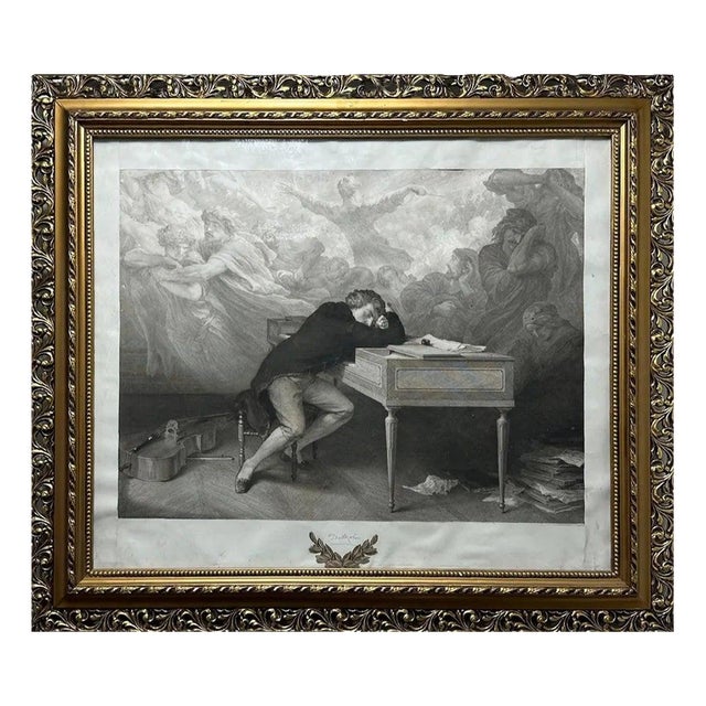 Francois Joseph Aime De Lemud, Beethoven, 1863, Engraving, Framed For Sale