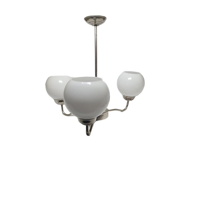 Art Deco Style Chandelier, Poland, 1960s, in Very Good conditions. Designed 1970 to 1979 European Plug (up to 250V).The...