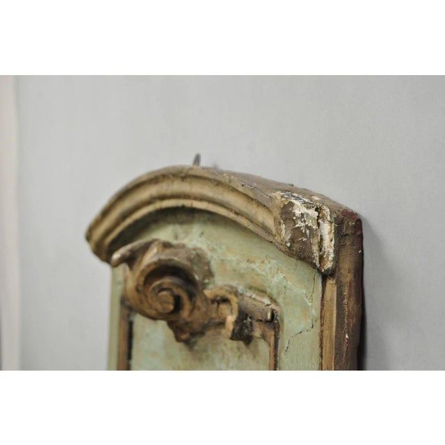 18th C French Louis XV Baroque Style Green Distress Painted Trumeau Wall Mirror For Sale - Image 13 of 18