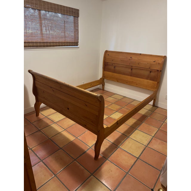 Solid Pine Hacienda-Style Queen Bed Frame For Sale In San Diego - Image 6 of 17