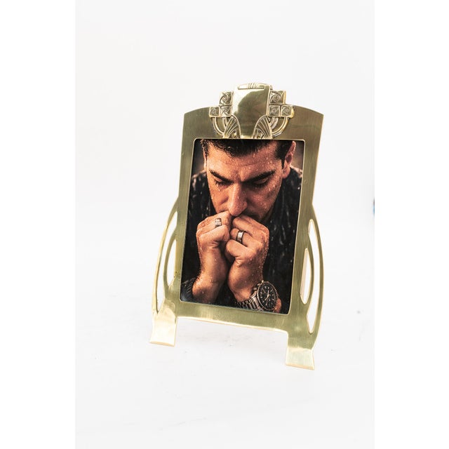 Metal Art Nouveau Picture Frame with Glass, 1910s For Sale - Image 7 of 17