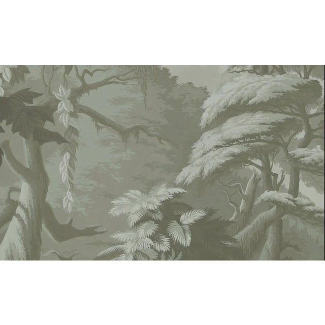 Hand Painted Vintage Exotic Mountain Jungle Panoramic Mural Panels For Sale - Image 4 of 9
