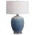 Ceramic Table Lamp Showcases Vibrant Shades Of Cobalt And Aqua That Transition Into A Subtle Ombre Toned Light Blue....