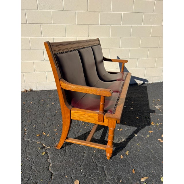 English Antique Railroad Bench For Sale - Image 3 of 15