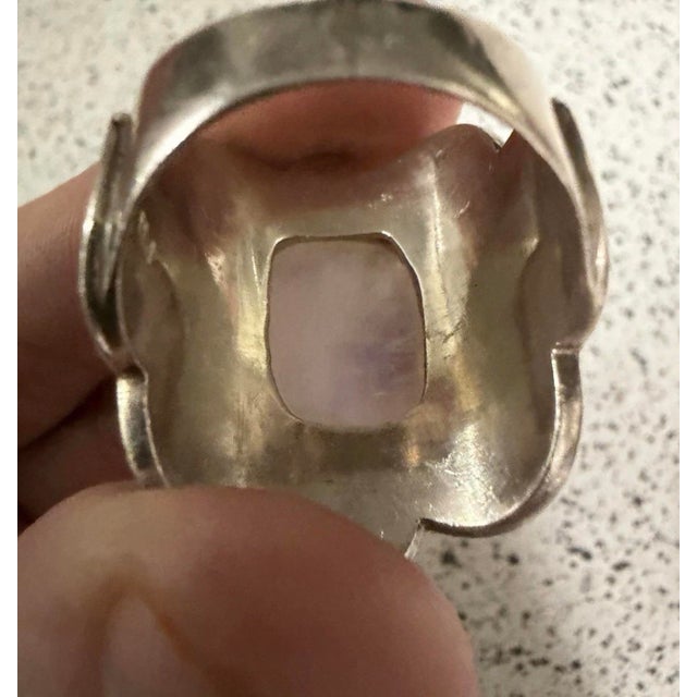 1980s 1980s Sterling Silver & Bezel Set Labradorite Gemstone Ring - Size 10 Signed Ph For Sale - Image 5 of 6