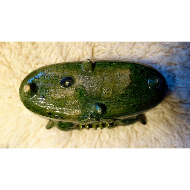Dark Green Pantambam Michoacan Bowl W/Birds For Sale - Image 8 of 9