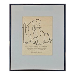 Christmas Lithograph Poster After James Thurber "God Rest Ye Merry Gentlemen", Unknown For Sale