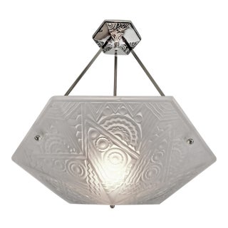 1930s French Art Deco Pendant Light by Le Verre Artistique Di Lauro - Chandelier France For Sale